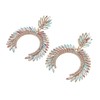 Marquise Flower Teardrop Earrings KC Gold Glittering Semicircle Teardrop Dangle