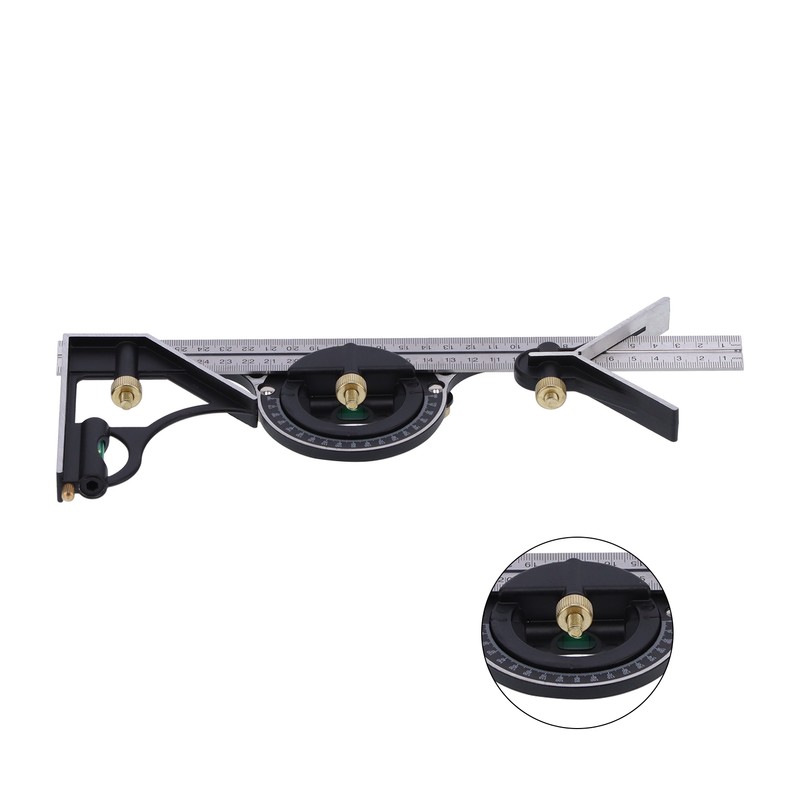 Combination Ruler Stainless Steel Caliper Protractor Angle Guage Woodworking Measure