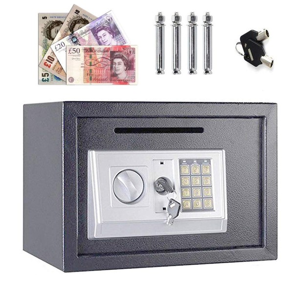 Digital Safe Box with Key, Large 16L Home Safes Solid