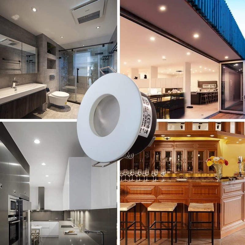 Sweier Waterproof Downlight GU10 White, Bathroom Spotlights IP65, Bulb not