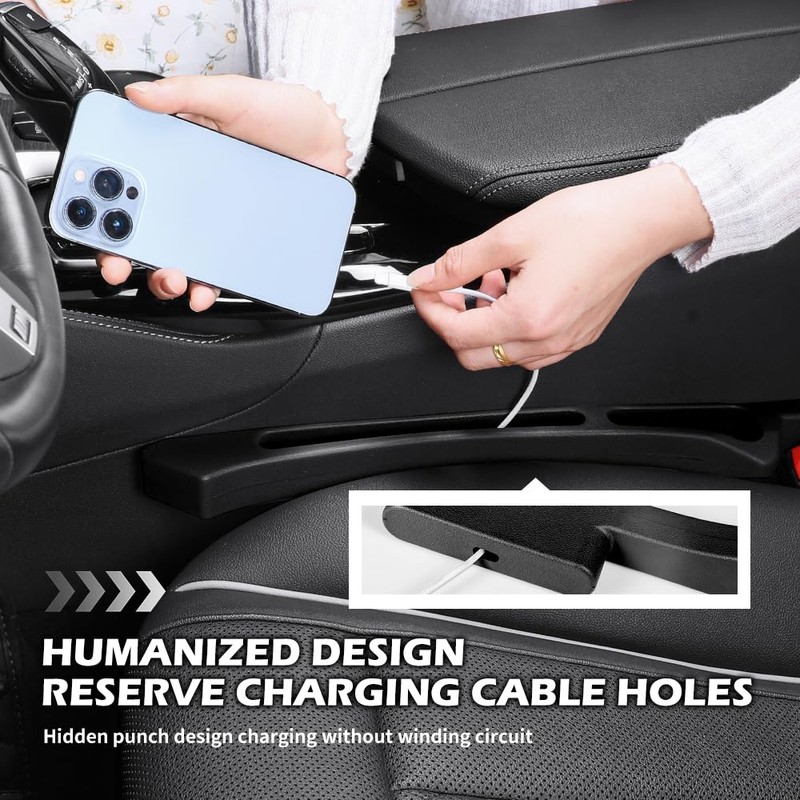 YGDMD 2PCS Deepened Car Seat Gap Filler Organizer,Multi-Purpose 2 in