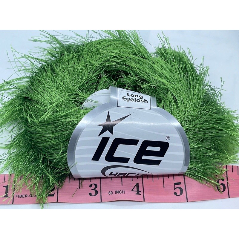 Grass Green Extra Long Eyelash Yarn Ice Luxurious Fun Fur