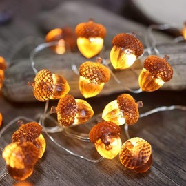Thanksgiving Decorations Fall Lights Acorn String Lights Forest Décor Fairy Decorative Lights 30 LEDs 10ft USB Powered with Remote for Bedroom Farmhouse Home Holiday Thanksgiving Decoration