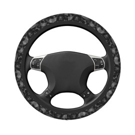 Scary Skull Horror Funda para volante para mujeres, hombres y niñas, accesorios de automóvil, decoración antideslizante, de neopreno, para volante, protector universal, 15 pulgadas