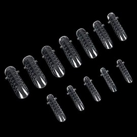 KADS Nail Tips 12 Sizes/10PCS Dual Nail Foam UV Gel Acrylic Nail Art Solid Transparent (Size 2)