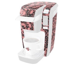 WraptorSkinz Decal Style Vinyl Skin compatible for Keurig K10 / K15 Mini Plus Coffee Makers Scattered Skulls Pink (COFFEE MAKER NOT INCLUDED)