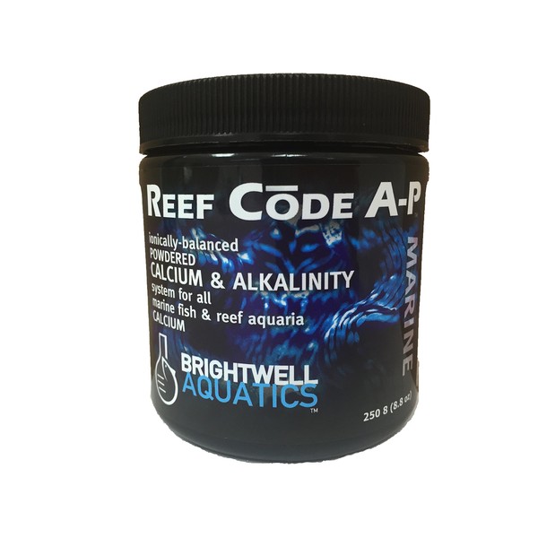 Brightwell Aquatics Reef Code A-P, ionically balanced powdered calcium & alkalinity for all marine fish & reef aquaria, 250g (8.8oz)