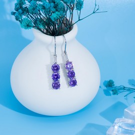 G&GEMSJEW 5.5ct Dangle-Earrings for Women，Birthstone Earrings Feb