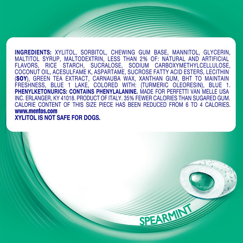Mentos Pure Fresh Holiday Sugar-Free Chewing Gum with Xylitol, Spearmint,