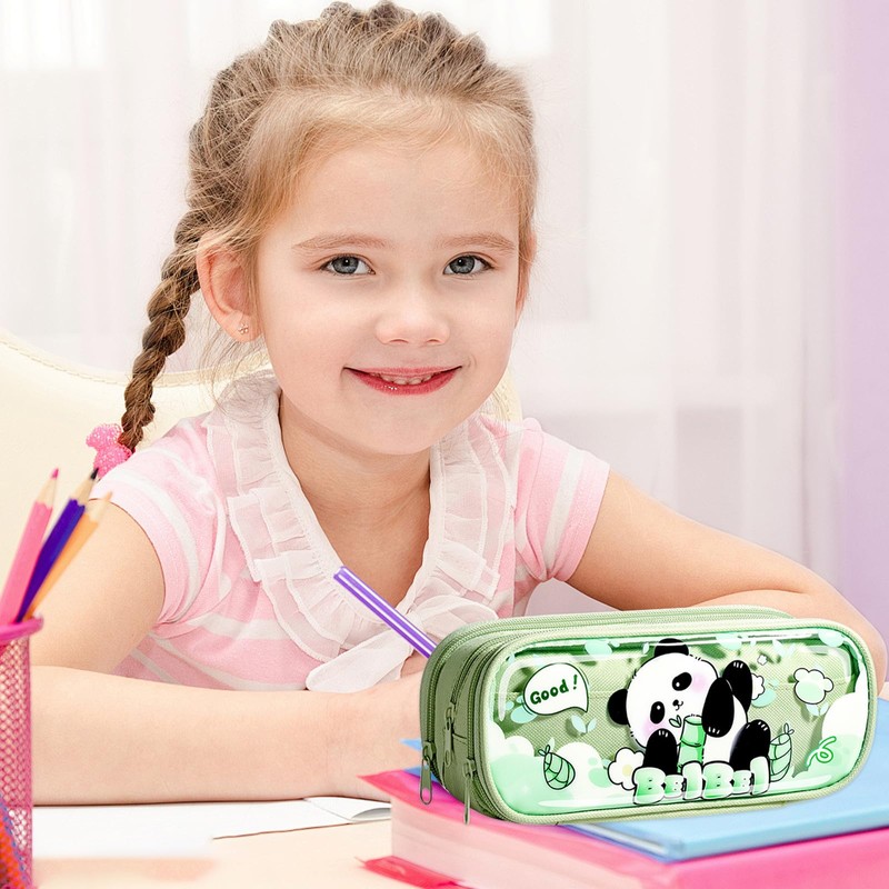 MLPKOI Clear Mesh Pencil Case Pouch, Large School Pencil Case