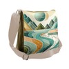 Ambesonne Lake Messenger Bag, Mountain Minimal Marble Print, Unisex Cross-body
