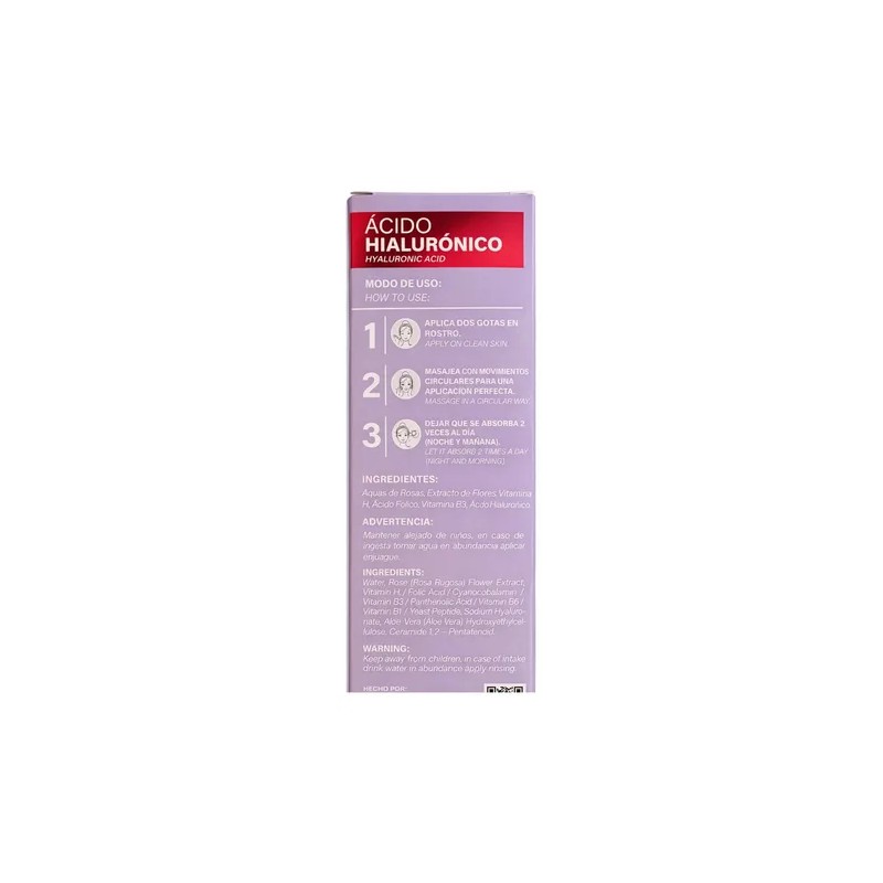 Ácido hialurónico concentrado 100 ml hidratación profunda para piel mixta