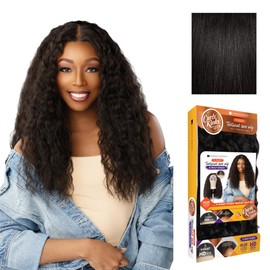 Sensationnel Curls Kinksandco Kinkyedges Wig - Kinky Braid Out 20 Inch Y Part Lace Natural Kinkytexture Edged Hairline for Natural 3C to 4C Hair Textures (1B OFFBLACK)