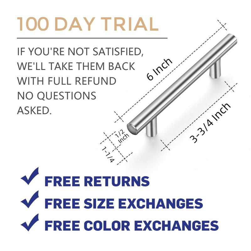 Ravinte 30 Pack | 6'' Cabinet Pulls Satin Nickel Stainless