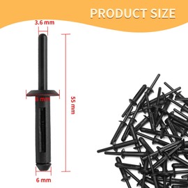 CADUFUELLY 50Pcs Nylon Blind Rivets Automobile Plastic Fastener Clip Plastic Rivet Retainer 6500911 14063981 N803043S Replacement for Jeep Chrylser Dodge Ford 65015596506007-AAN803862-S