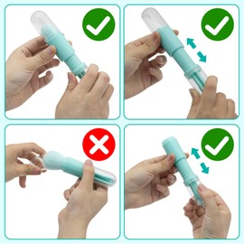 LuckyOpt Makeup Brushes, Potable 4 in 1 Facial Make Up Tools for Travel, Retractable Make up Brush Set, Travel Brushes Makeup for Eyeshadow, Highlight (Green)