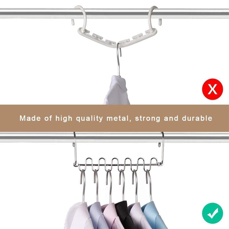 AIMALL Space-Saving Clothes Hanger 15x1.8in Iron Multi-Layer Organiser with 9