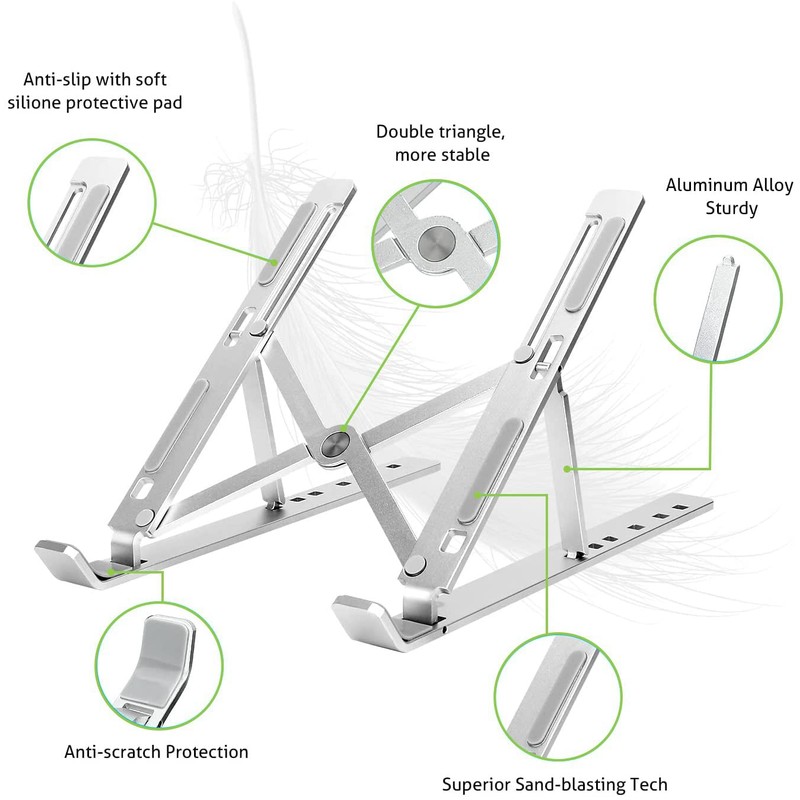Techly 364255 Aluminium Folding Stand for Notebooks, Tablets and Smartphones