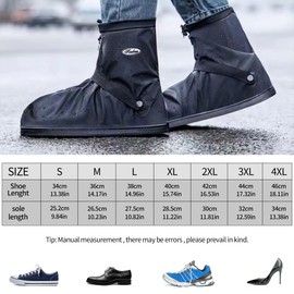 SooGree Rain Shoes Covers Waterproof Rain Boot Shoes Covers with Zipper Non-Slip PVC Rubber Sole Snow Shoes Cover Durable Outdoor Overshoes Gear for Women Men Cycling Planting Fishing Gardening Travel