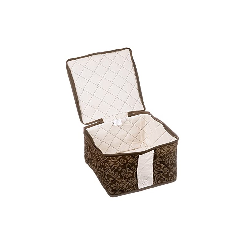 8-Piece Storage Containers Set – China, Brown, Quilted, Stackable Dish