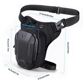 Motorcycle Leg Bag, Thigh Bag for Men and Women, Extended Storage Space, Reflective Stripes & Adjustable Leg Strap for Running, Cycling, Motorcycle, Sports and Work, black, /