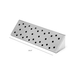 Charcoal Companion Stainless Steel V-Shape Smoker Box For Gas Grill Wood Chips (Long) - CC4066