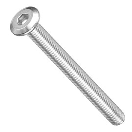 METALLIXITY Flat Head Hex Socket Cap Screws Bolts(M5-0.8x50) 30Pcs, 304 Stainless Steel Hex Socket Furniture Bolts Screws - for Furniture Woodworking Project, Silver Tone