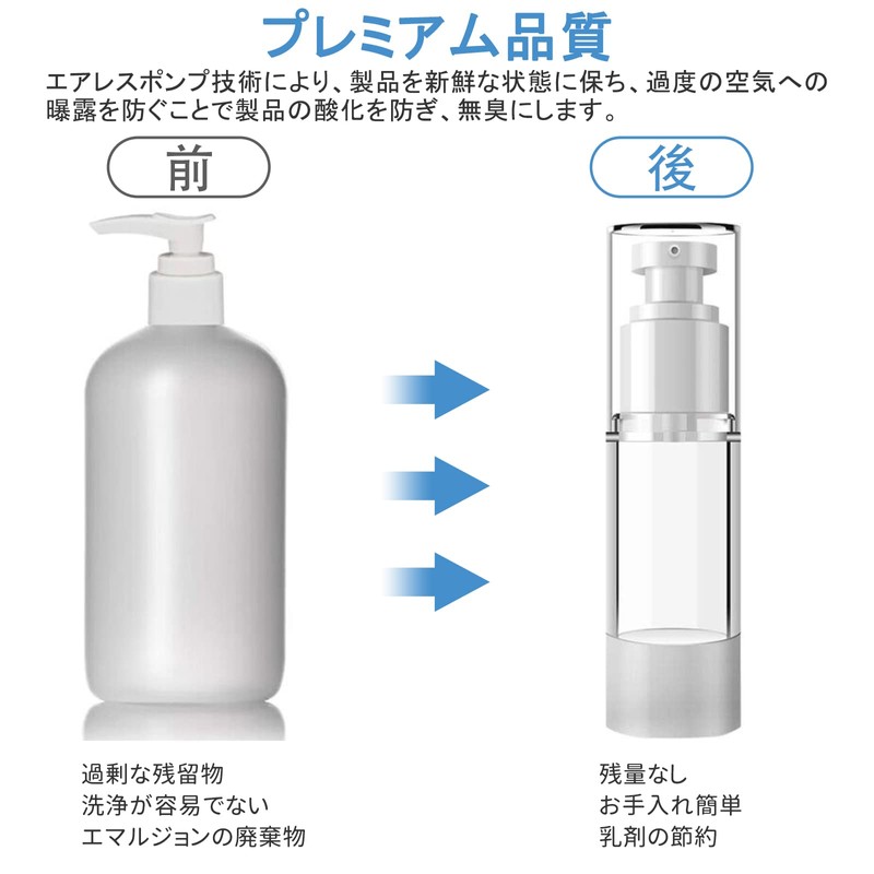 Vacuum Bottles, 10 Pack 30ml Pump Bottles, Cosmetic Divided Bottles,