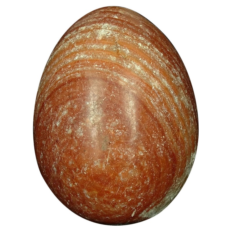Harmonize Peach Jasper Stone Carved Egg Natural Bell Chakra Reiki