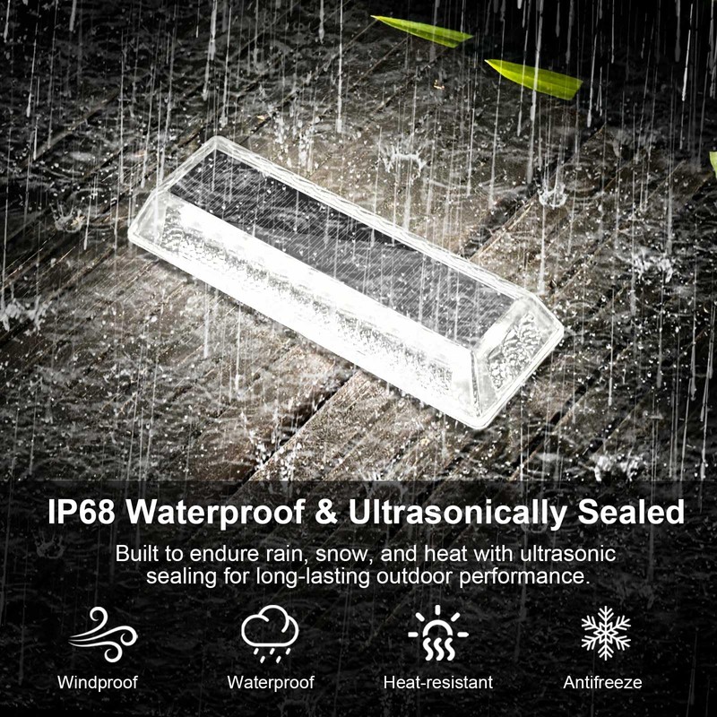Lacasa Solar Driveway Lights 12 Pack,White LED Outdoor Deck Dock