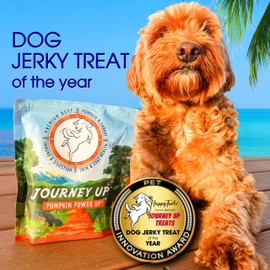 Journey Up,Pumpkin Power Up Jerky Treats for Dogs-Made in USA-Beef, Carrots, Pumpkin-Gut and Immune Health, Skin & Coat Health, Healthy Aging, 12 oz. (Two 6 oz. Packs).