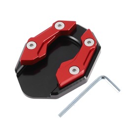 INFINAUTO Motorcycle Side Stand Plate Pad, Motorbike Kickstand Pad with Wrench Aluminum Alloy Red, 1 Set