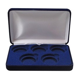 Guardhouse Blue Velvet Coin Display/Gift Box for Five Large/Air Tite “H” Capsules