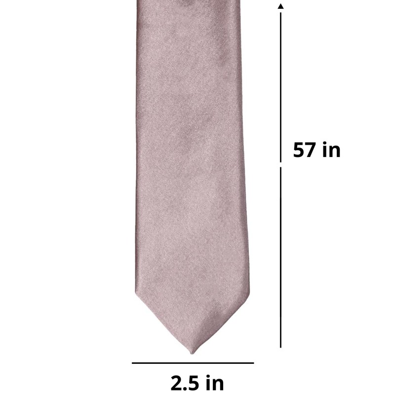tiemart Slim 2.5" Width Solid Color Necktie (Quartz)