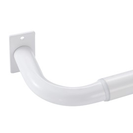 Room Darkening Curtain Rod, 1 Inch Curtain Rods for Windows 84 to 120 inches, Wrap Around Window Curtain Rod for Blackout Curtain,Matte White