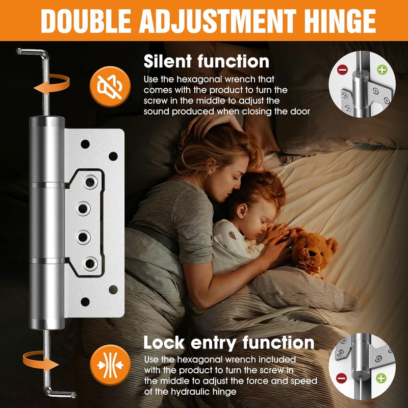 5" Self Closing Door Hinges, Non Mortise Door Hinge, Soft