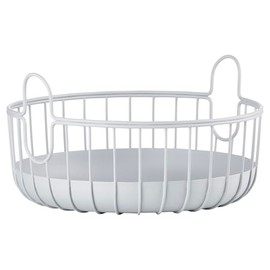 Zone Denmark Inu Small Metal Storage Basket for Kitchen, Bathroom, Children's Room, Home Office, Diameter 22 cm, Height 8 cm, Soft Grey