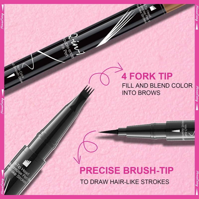 Microblading Eyebrow Pencil, Eyebrow Pencil, 2-in-1 Waterproof, Smudge-Proof, 3D Eyebrow