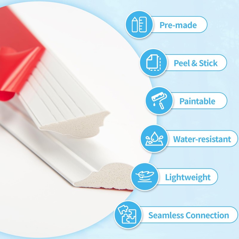 Art3d Premade Door Moulding Trim Kit, Self-Adhesive Paintable Wainscoting Panels