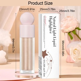 Liquid Highlighter Makeup, Face Highlighter Bronzer Makeup Stick, Highlighter Puder Stick, Liquid Highlighter, Shimmer Glitter Highlighter, für Gesicht Körper, hochglänzendes Finish,natürlicher Glow