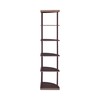 5-Shelf Corner Bookshelf Cappuccino