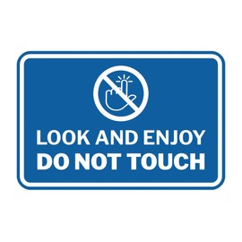 Signs ByLITA Classic Framed Look and Enjoy Do Not Touch Sign (Blue) - Medium