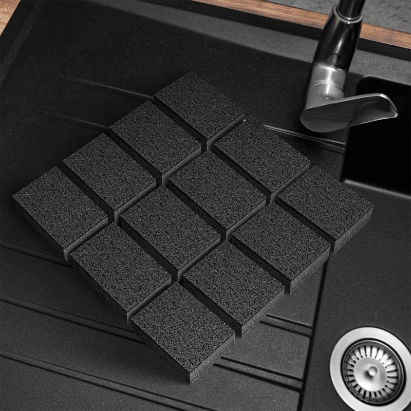 Black Sweden Home SVAMP Sponge Kitchen Sponge Black, Pack of