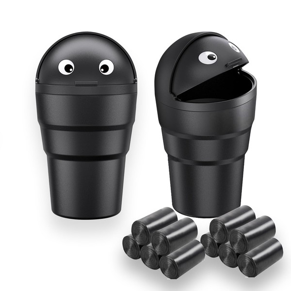 VBGURR Car Bin with Trash Bags，Cute Car Trash Can with