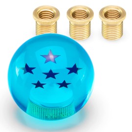 EZAUTO WRAP Blue 6 Star Universal Dragon Shifter Knob Ball 54mm Z with Adapters Will Fit Most Cars