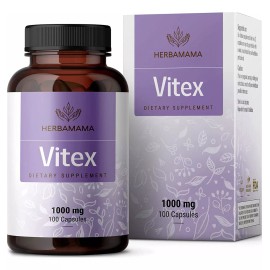 Herbamama Suplemento Vitex Balance Hormonal Para Mujer 100caps Sabor Sin Sabor