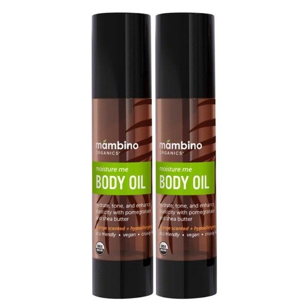 Mambino Organics Moisture Me Nourishing Body Oil – All Natural Jojoba, Shea, Pomegranate Oils – Moisturizing Body Oil - 4 Fluid Ounces (2 PACK)