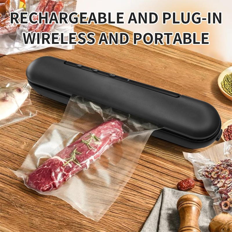 Portable Cordless Vacuum Sealer Compact Food Vacuum Sealer with 20