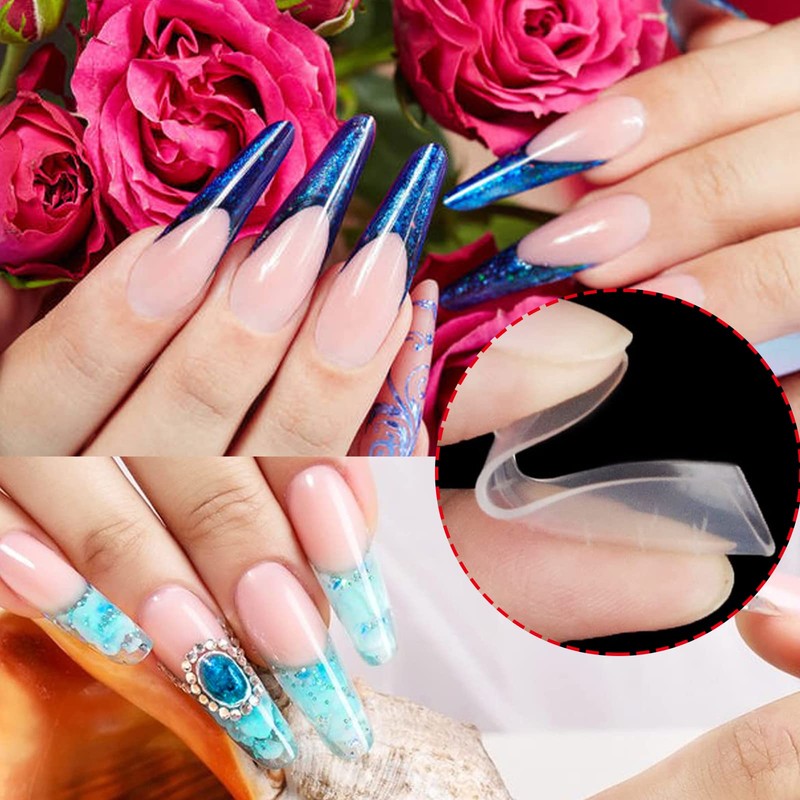 120 Pieces Clear Dual Nail System Shape Mould Acrylic Stiletto