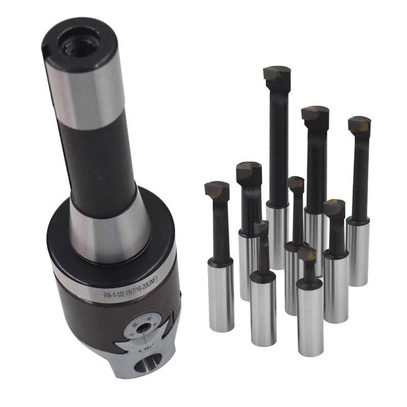 XGFWH 2" Boring Head R8 Shank Set with 9 Pcs